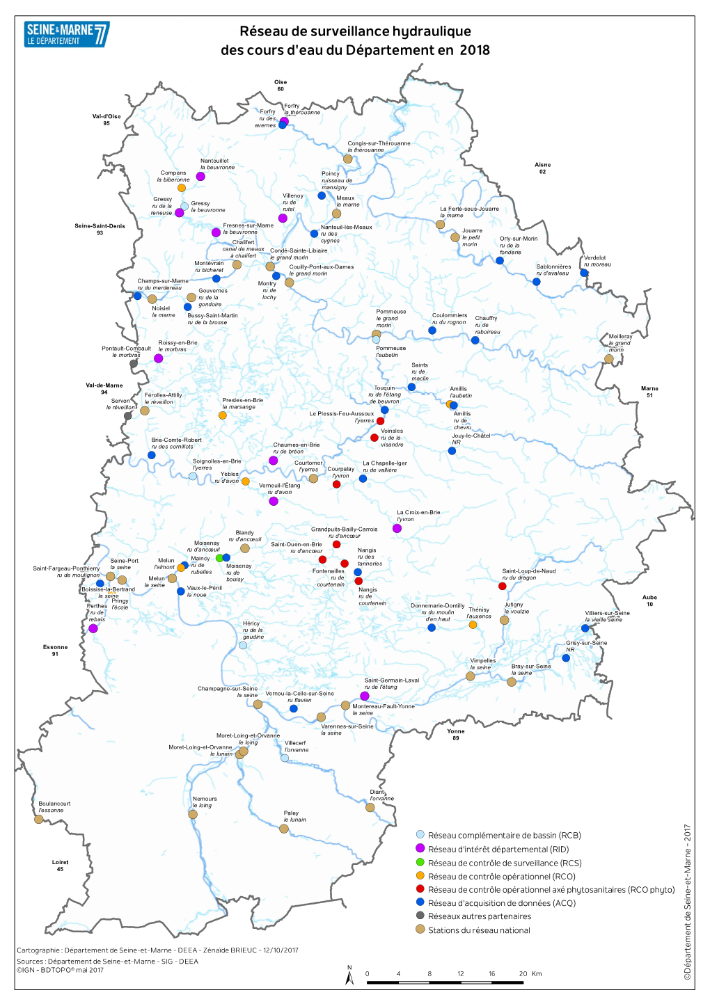 Réseau De Surveillance Hydraulique Des Cours D'eau Du Département En 2018