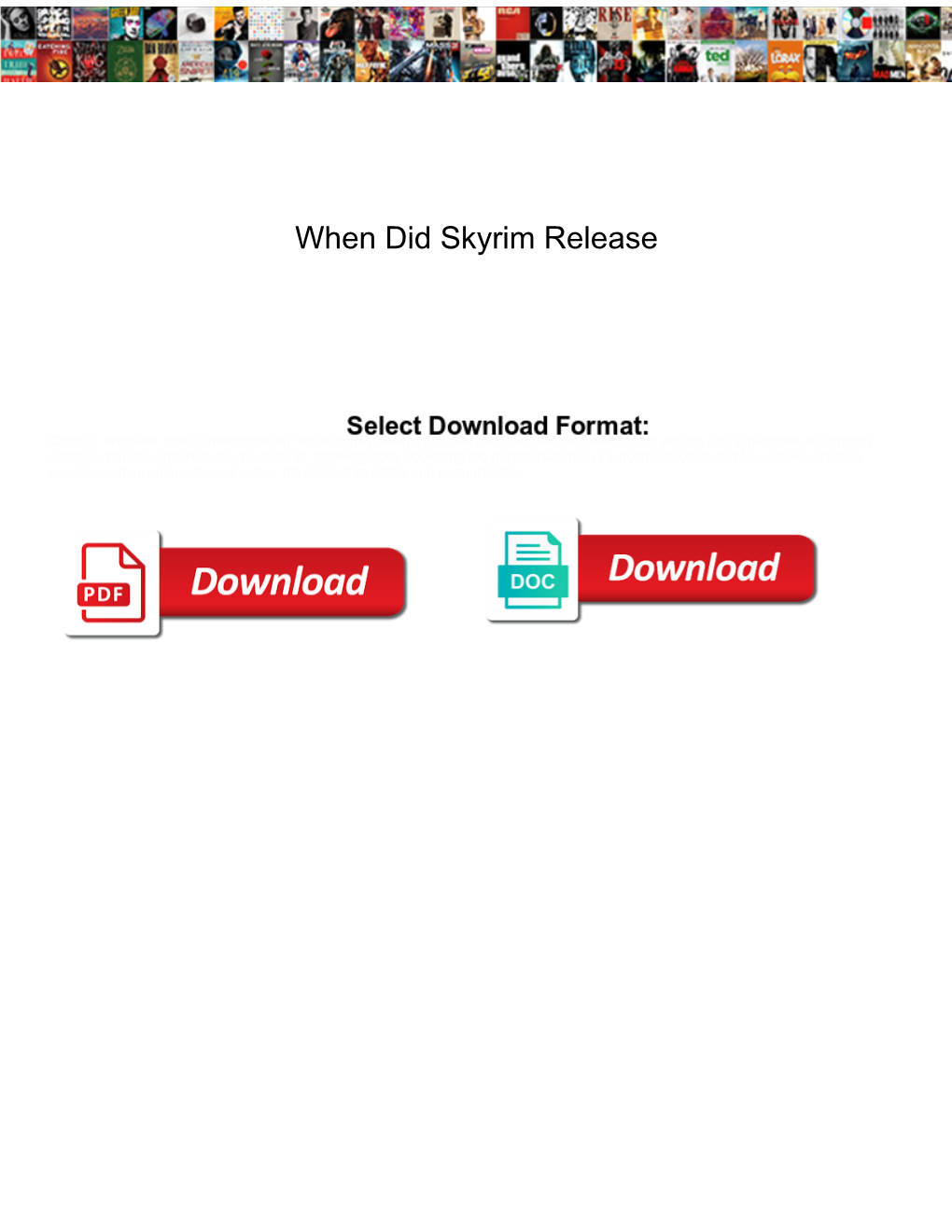 When Did Skyrim Release