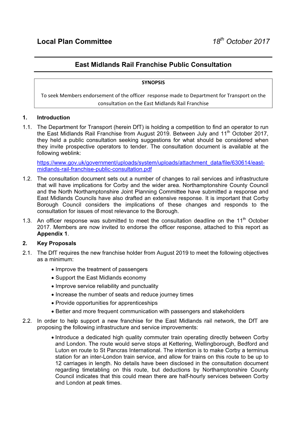 East Midlands Rail Franchise Public Consultation.Pdf