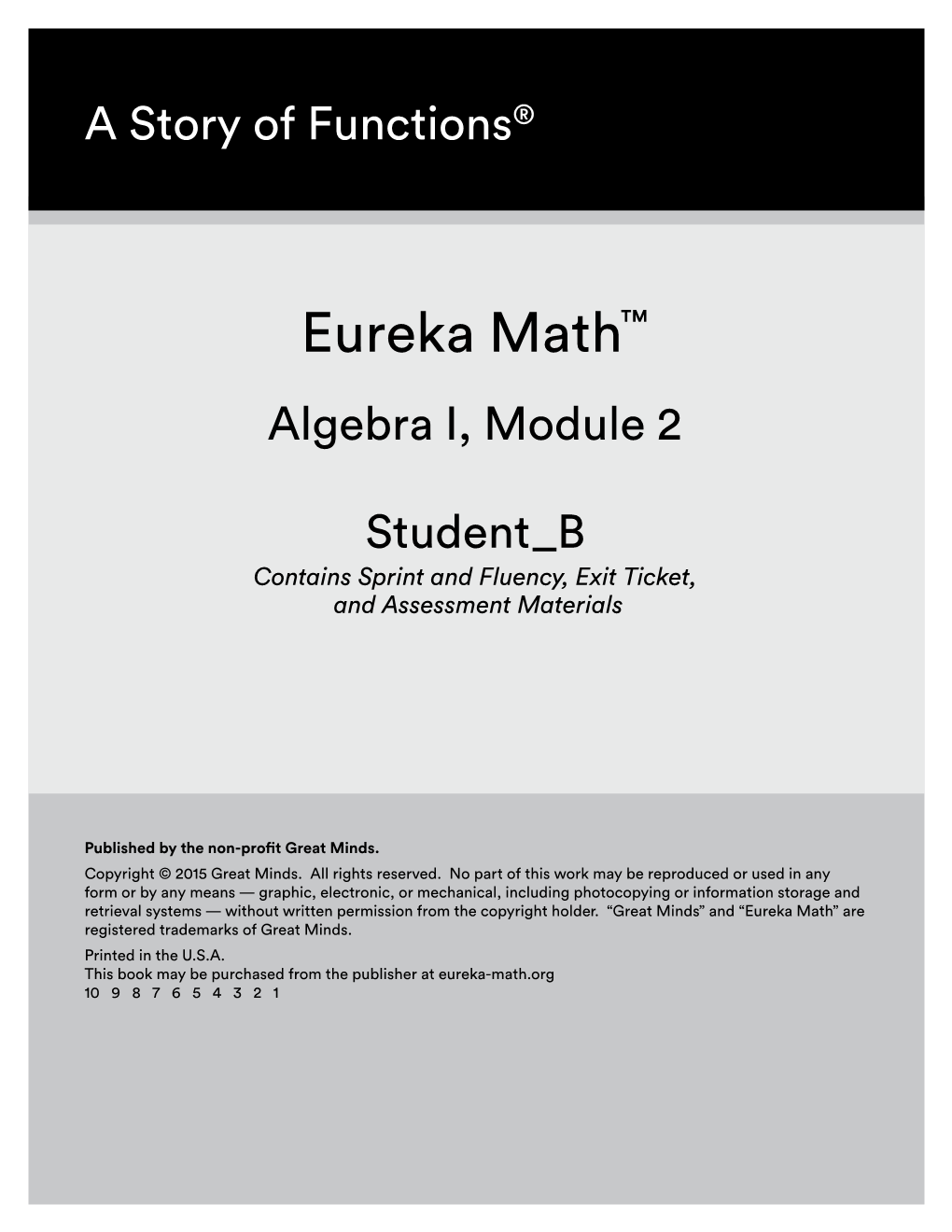 Eureka Math™ Algebra I, Module 2