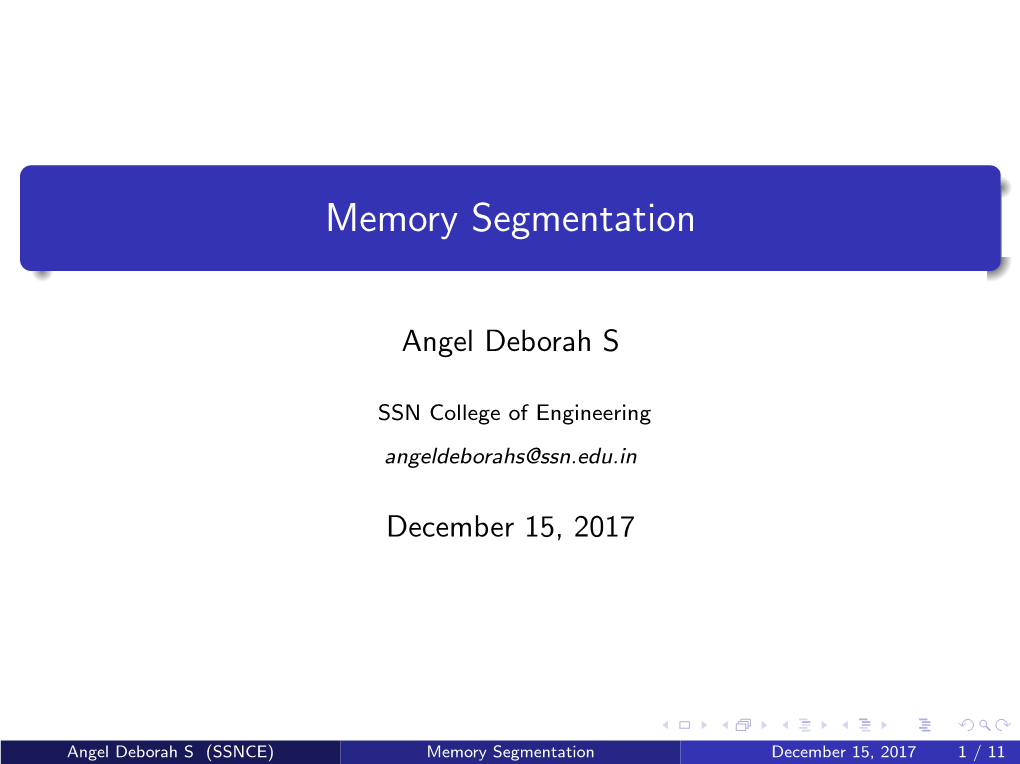 Memory Segmentation