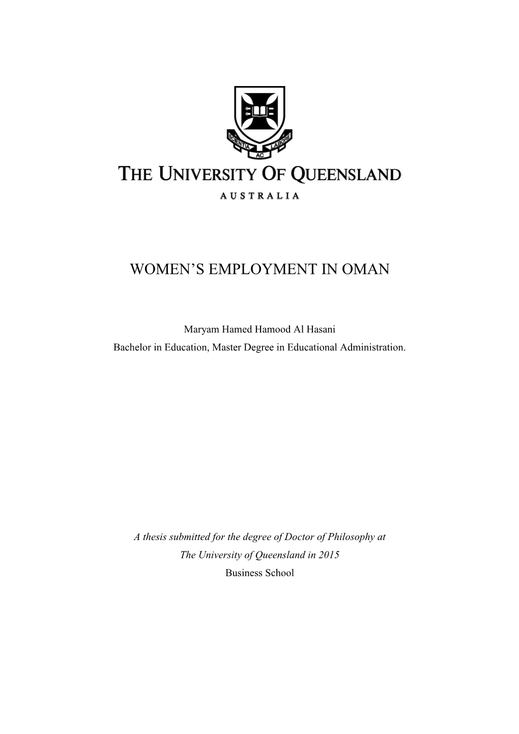 Women's Employment in Oman