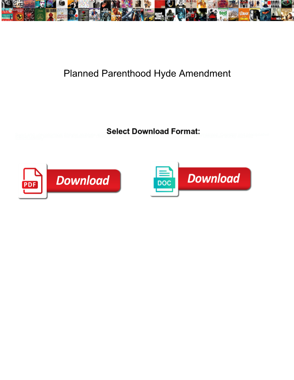 Planned Parenthood Hyde Amendment