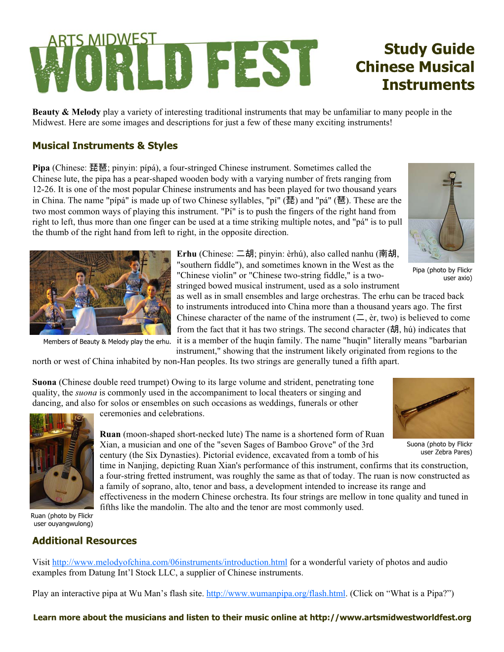 Study Guide Chinese Musical Instruments