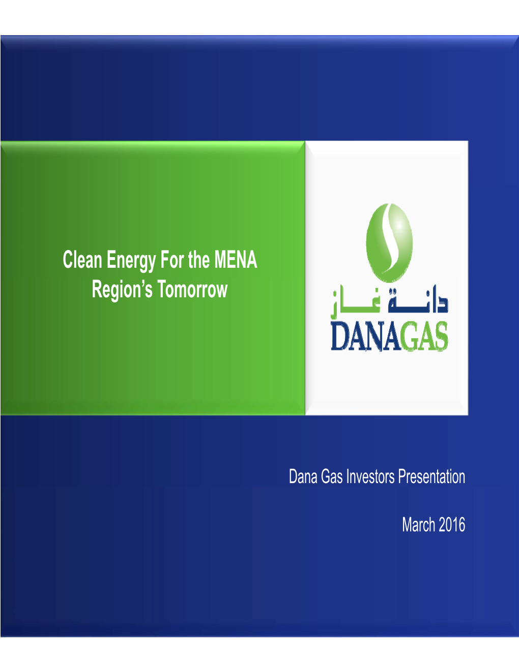 Clean Energy for the MENA Region's Tomorrow