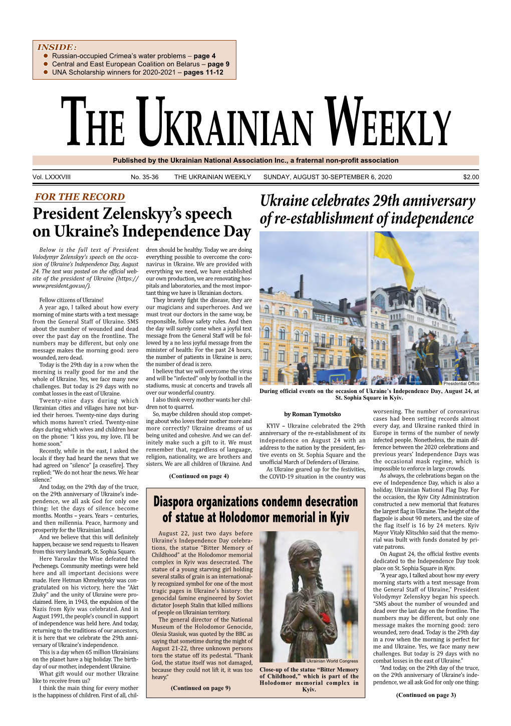 The Ukrainian Weekly, 2020