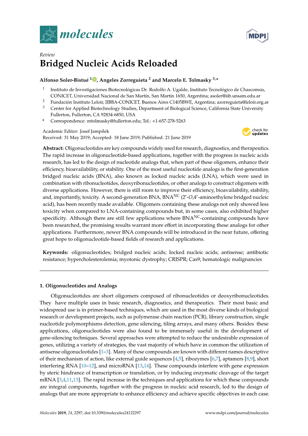 Bridged Nucleic Acids Reloaded