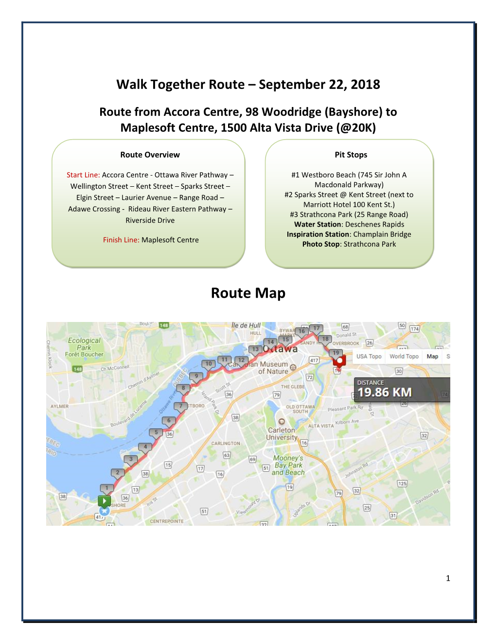 Route – September 22, 2018