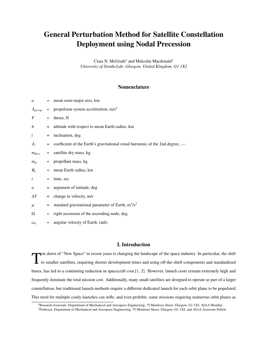 General Perturbation Method for Satellite Constellation Deployment Using Nodal Precession