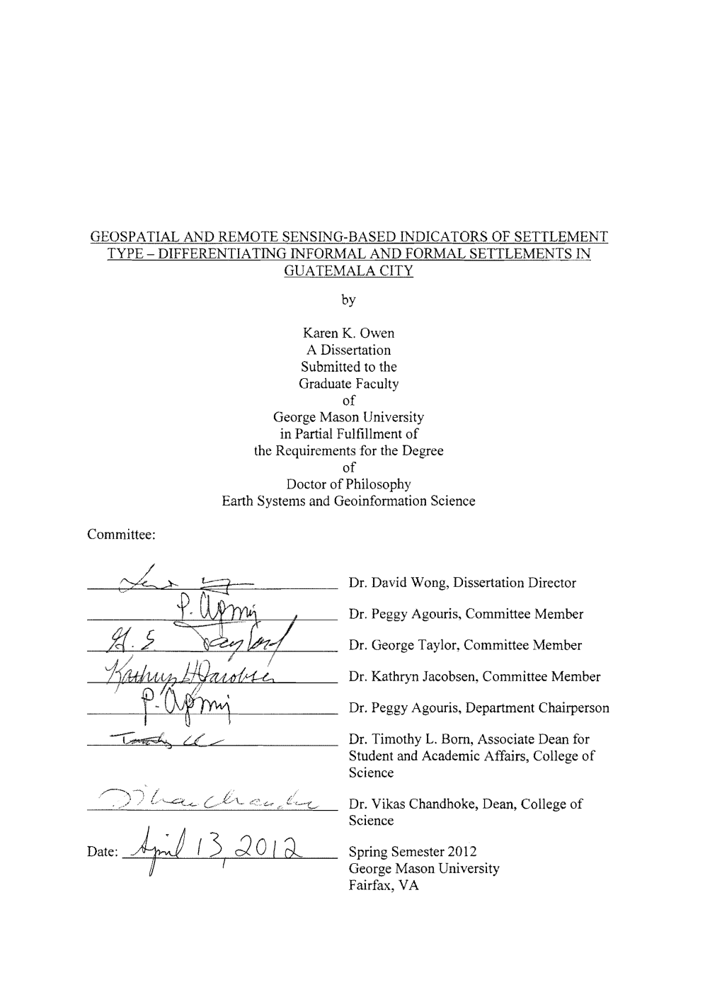 Geospatial and Remote Sensing-Based Indicators of Settlement Type - Differentiating Informal and Formal Settlements in Guatemala City