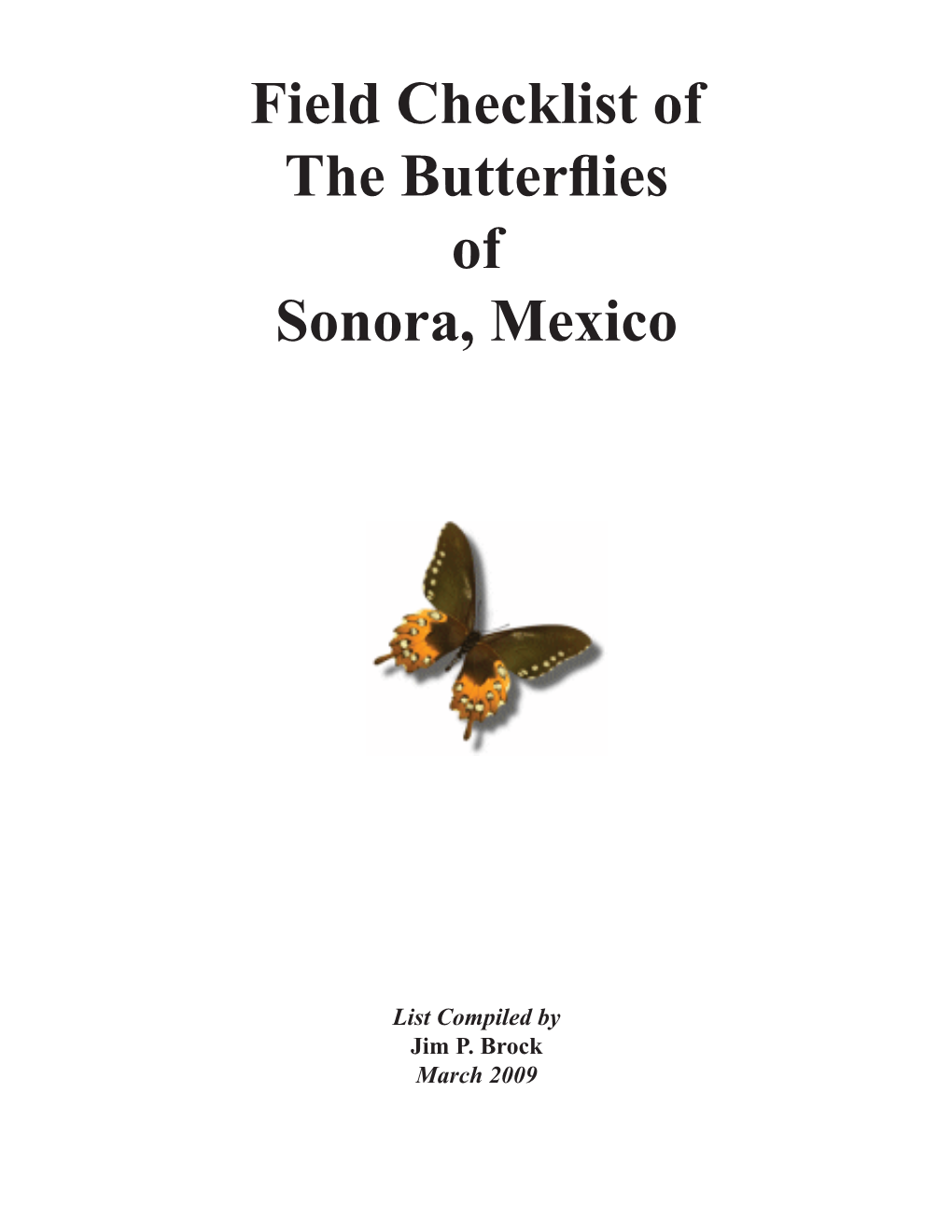 Butterflies of Sonora List