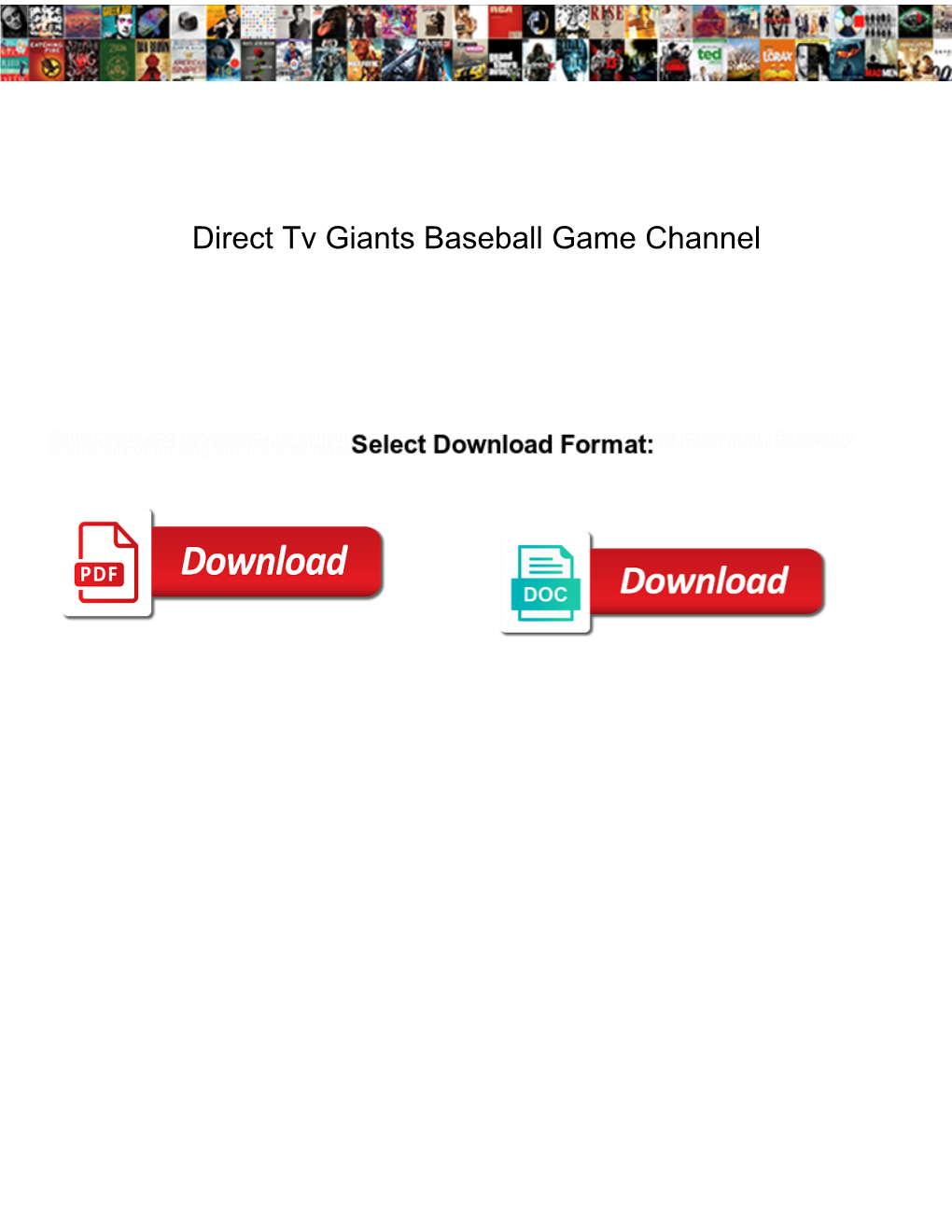 Direct Tv Giants Baseball Game Channel