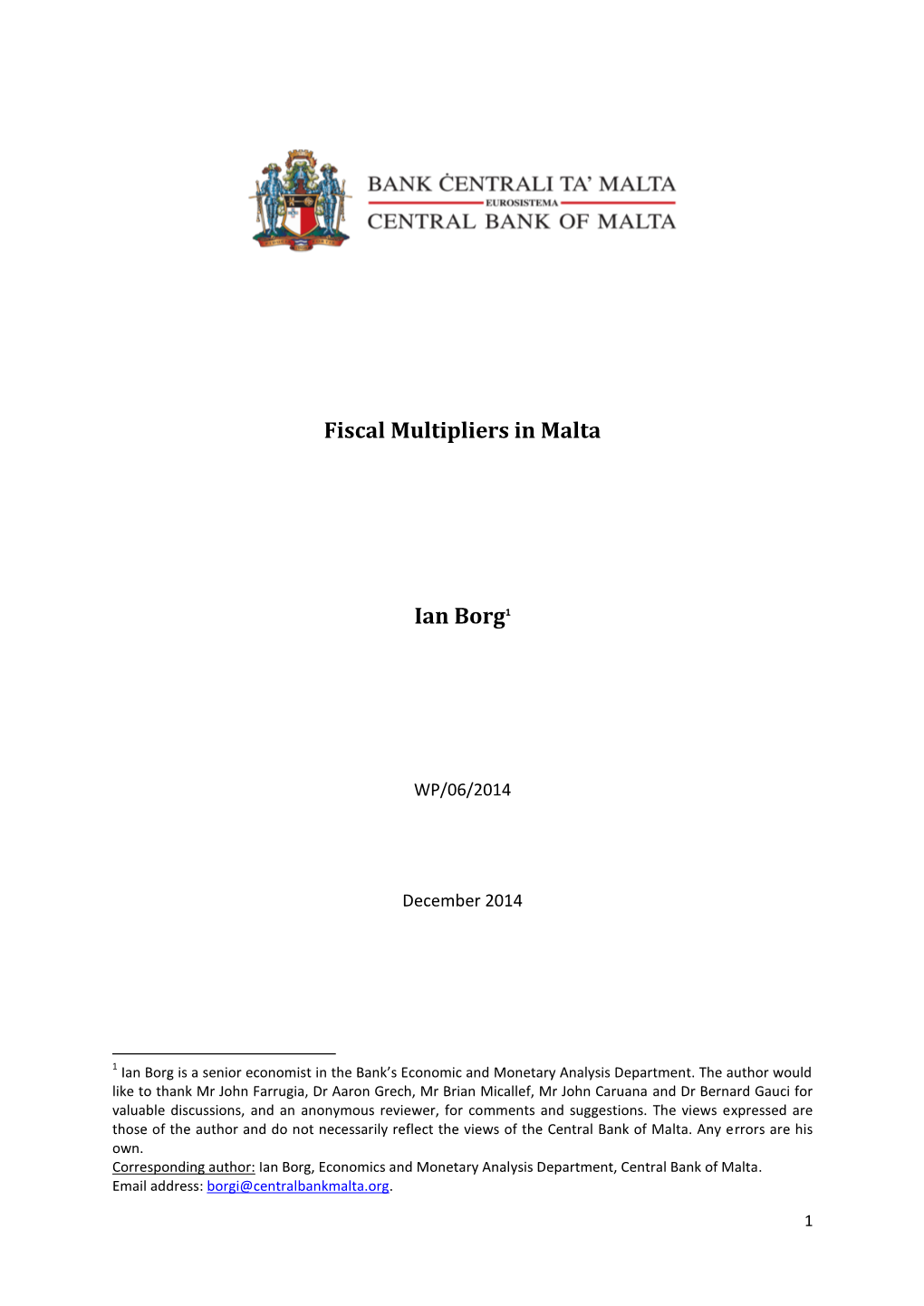 Fiscal Multipliers in Malta
