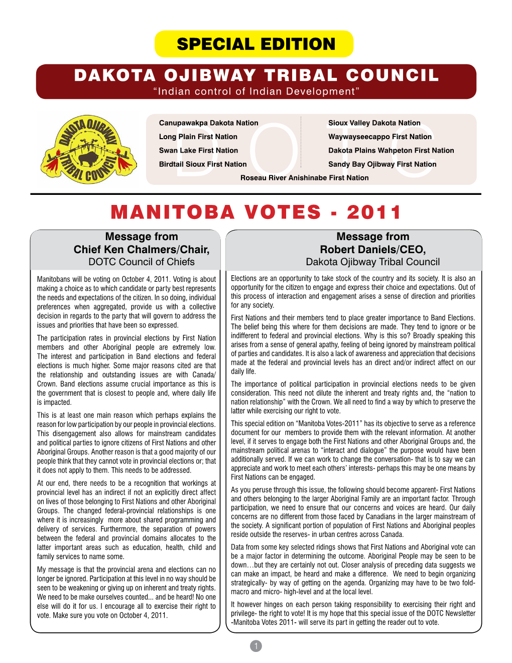 MANITOBA VOTES - 2011 Annual Report