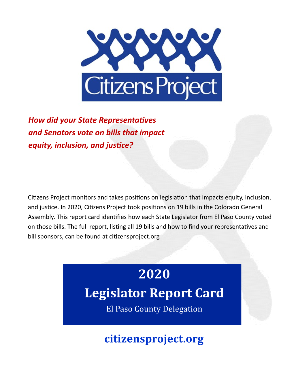 2020 Legislator Report Card