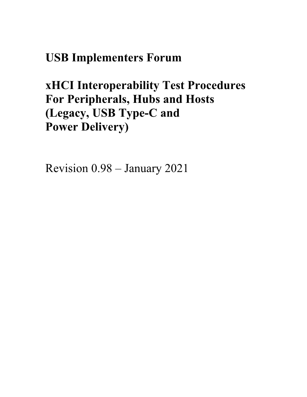 3.1 Interoperability Testing Ver 0.98 W USB Type-C.Pdf