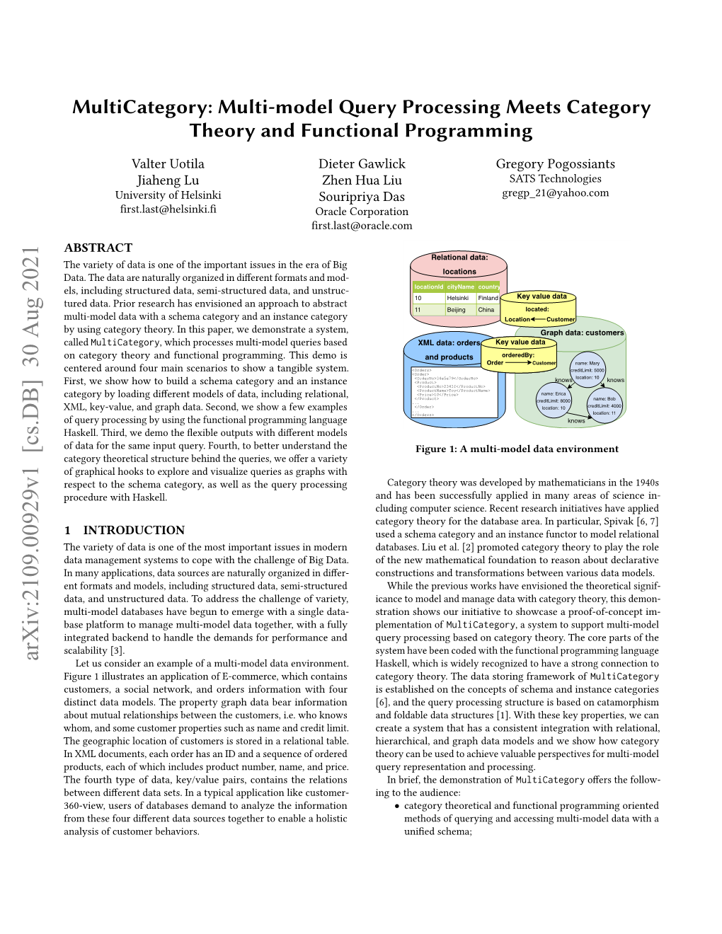 Multicategory: Multi-Model Query Processing Meets Category Theory and Functional Programming