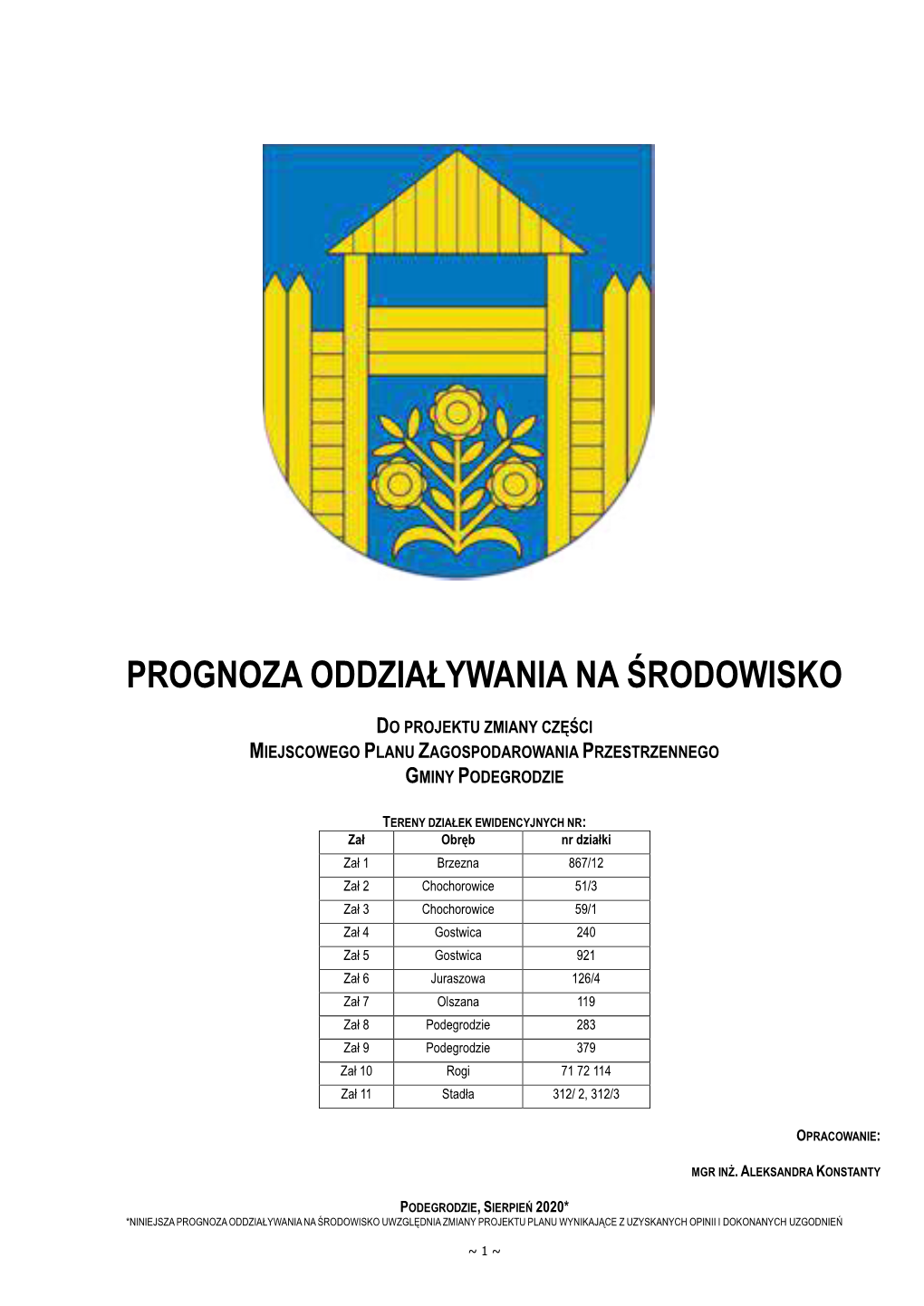 Prognoza Oddziaływania Na Środowisko