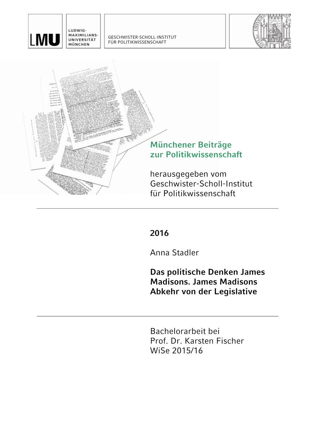 Münchener Beiträge Zur Politikwissenschaft