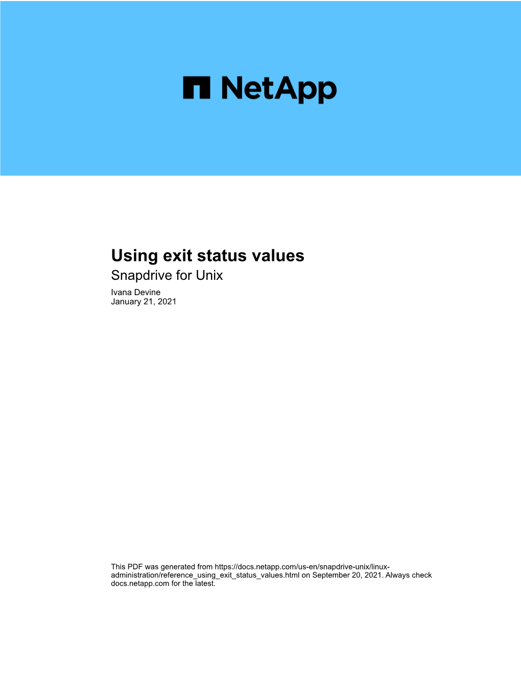 Using Exit Status Values : Snapdrive for Unix