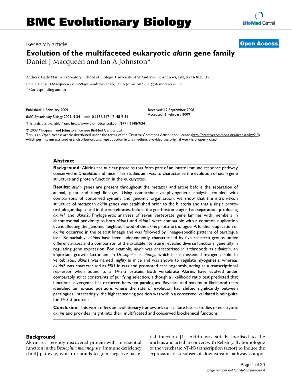 BMC Evolutionary Biology Biomed Central