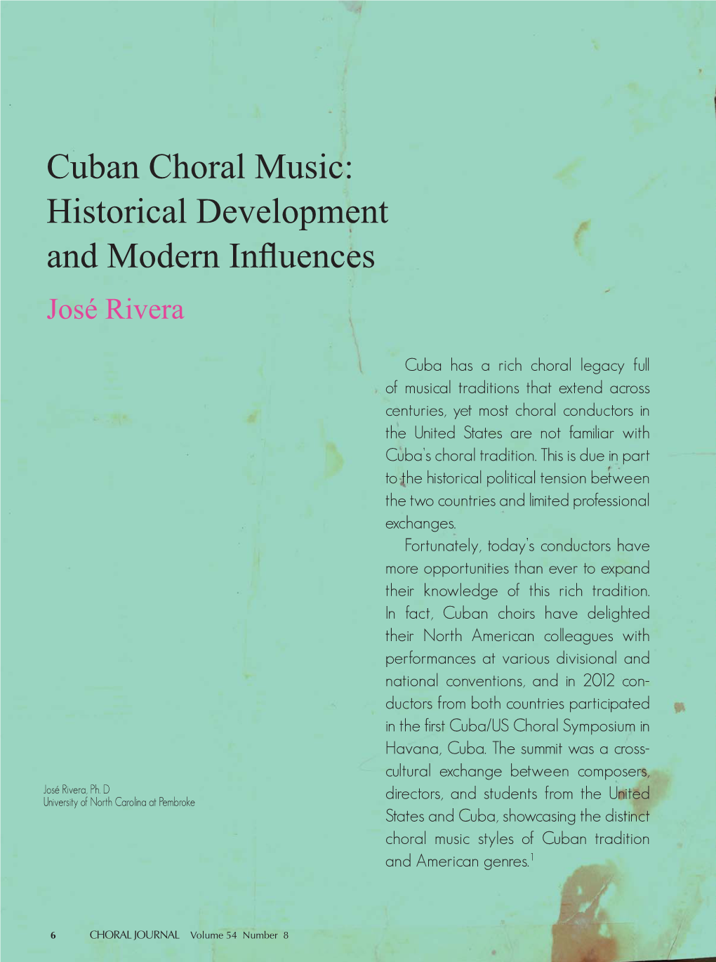 Cuban Choral Music: Historical Development and Modern Influences