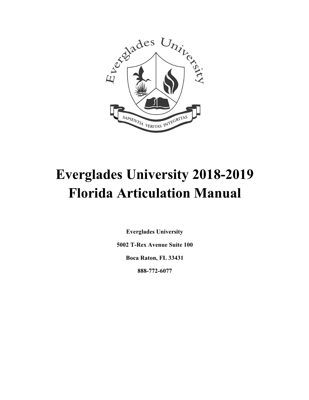 Everglades University 2018-2019 Florida Articulation Manual