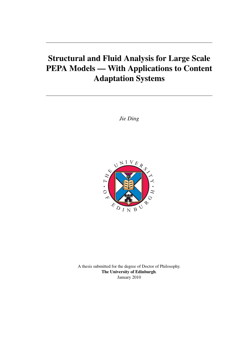 Structural and Fluid Analysis for Large Scale PEPA Models — with Applications to Content Adaptation Systems