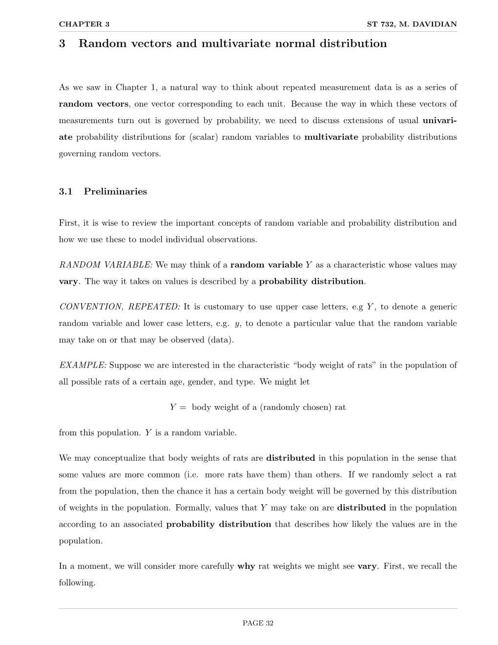 3 Random Vectors and Multivariate Normal Distribution