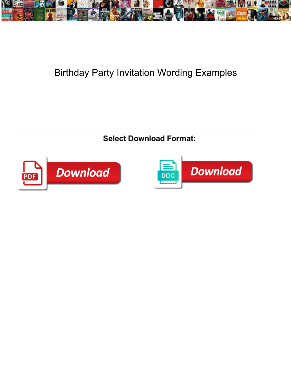 Birthday Party Invitation Wording Examples