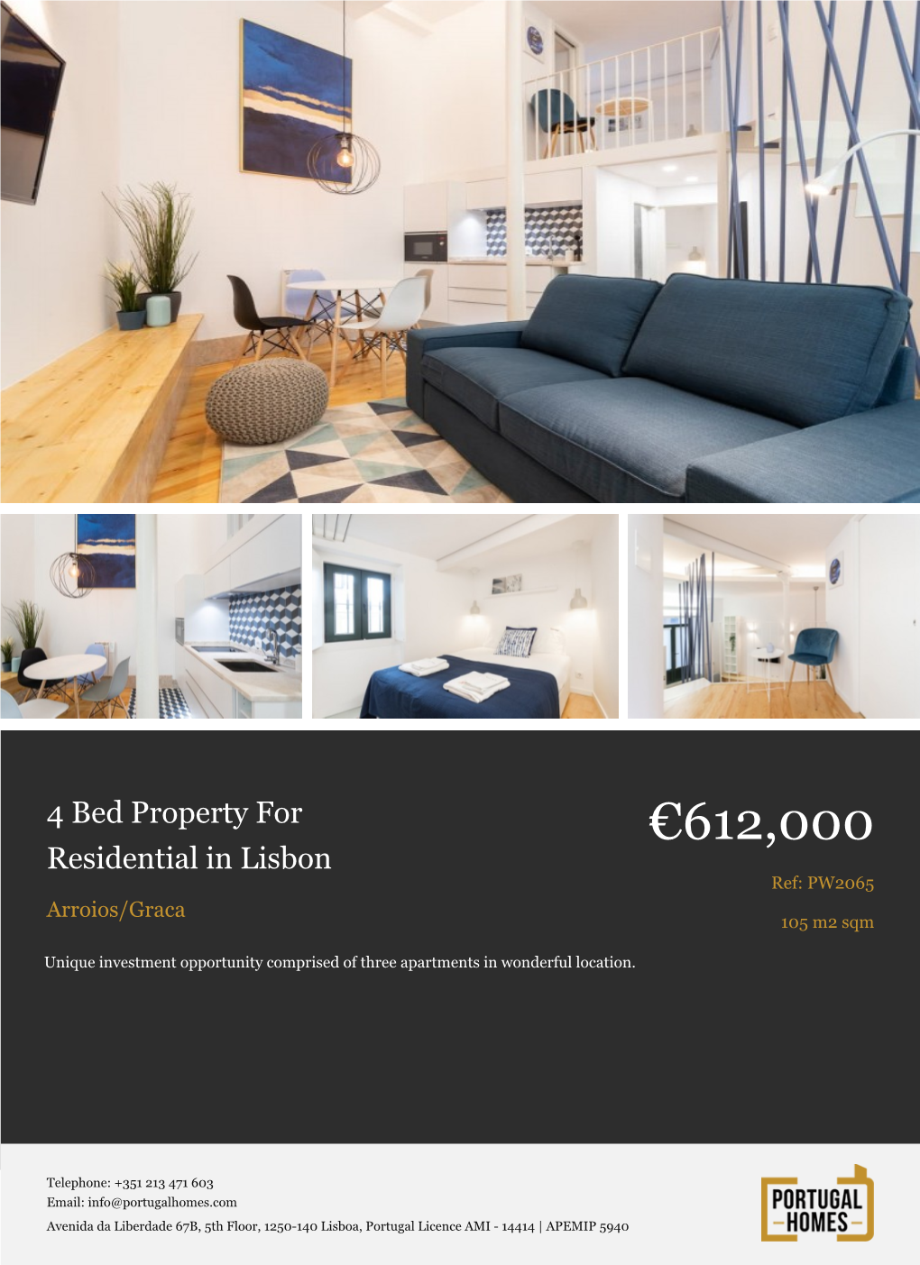 4 Bed Apartment for Sale in Lisbon, Portugal