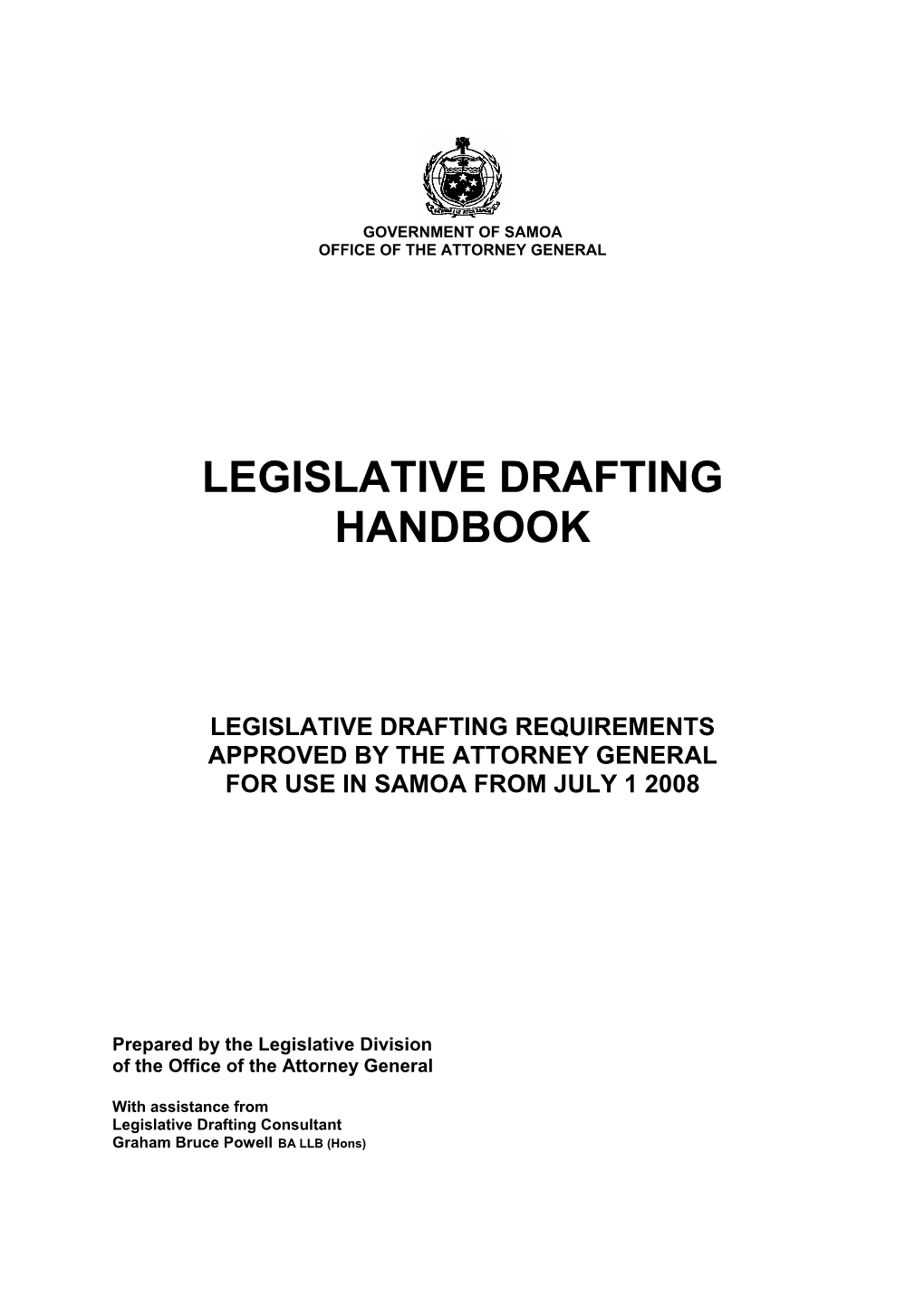 Legislative Drafting Handbook