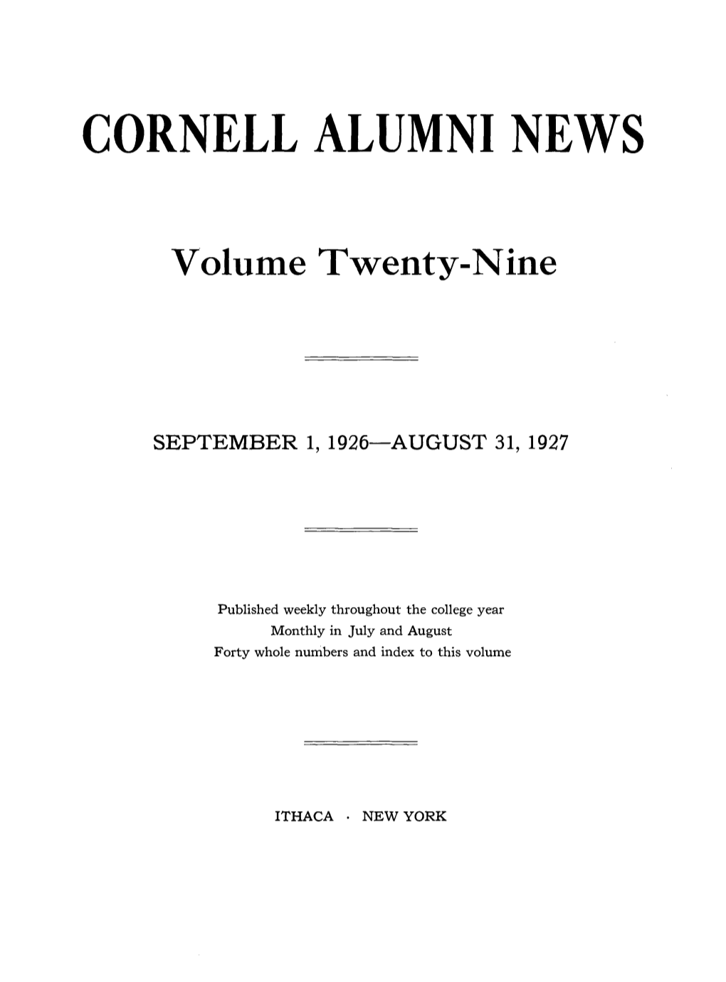 Cornell Alumni News