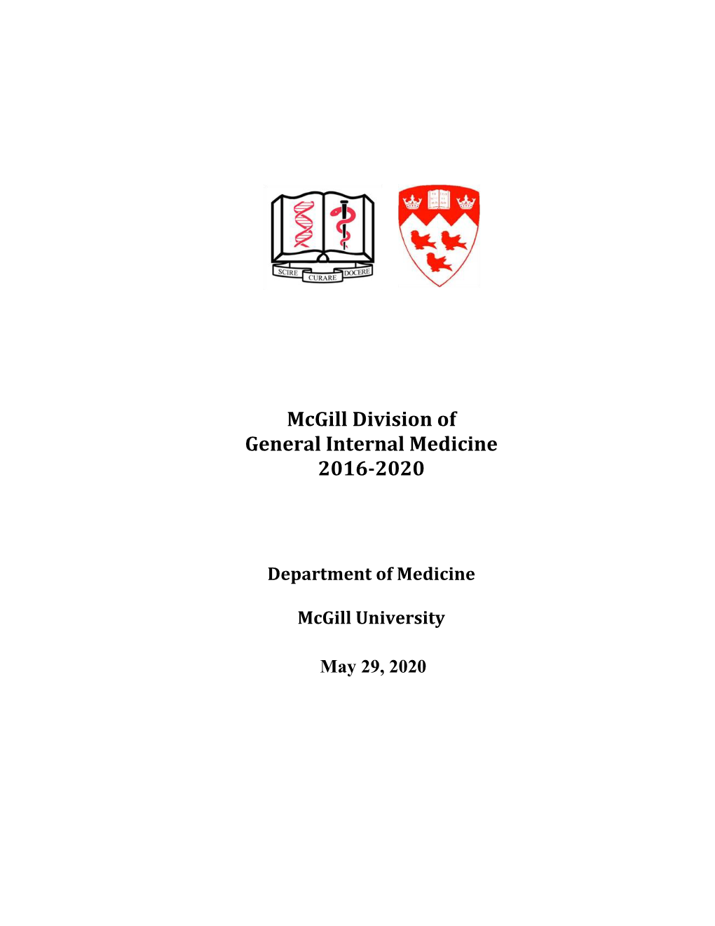 Mcgill Division of General Internal Medicine 2016-2020