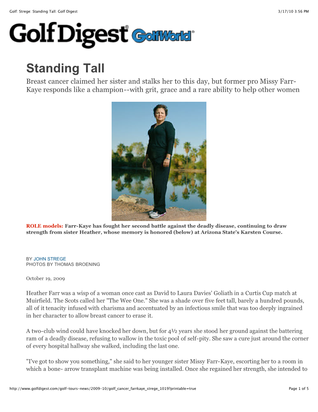 Golf Strege Standing Tall Golf Digest