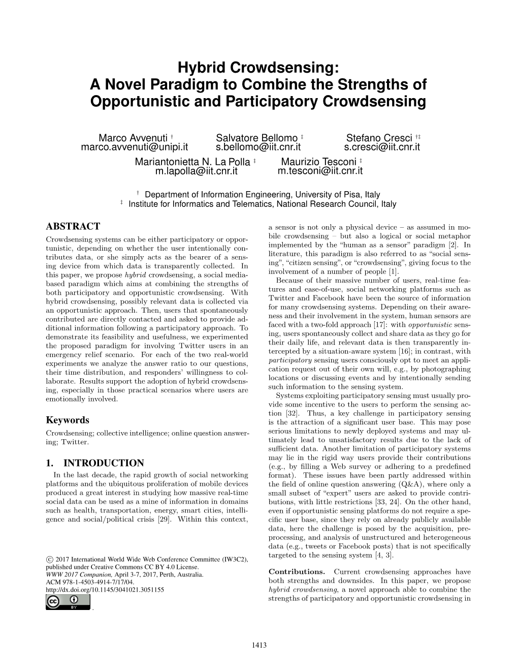 Hybrid Crowdsensing: a Novel Paradigm to Combine the Strengths of Opportunistic and Participatory Crowdsensing