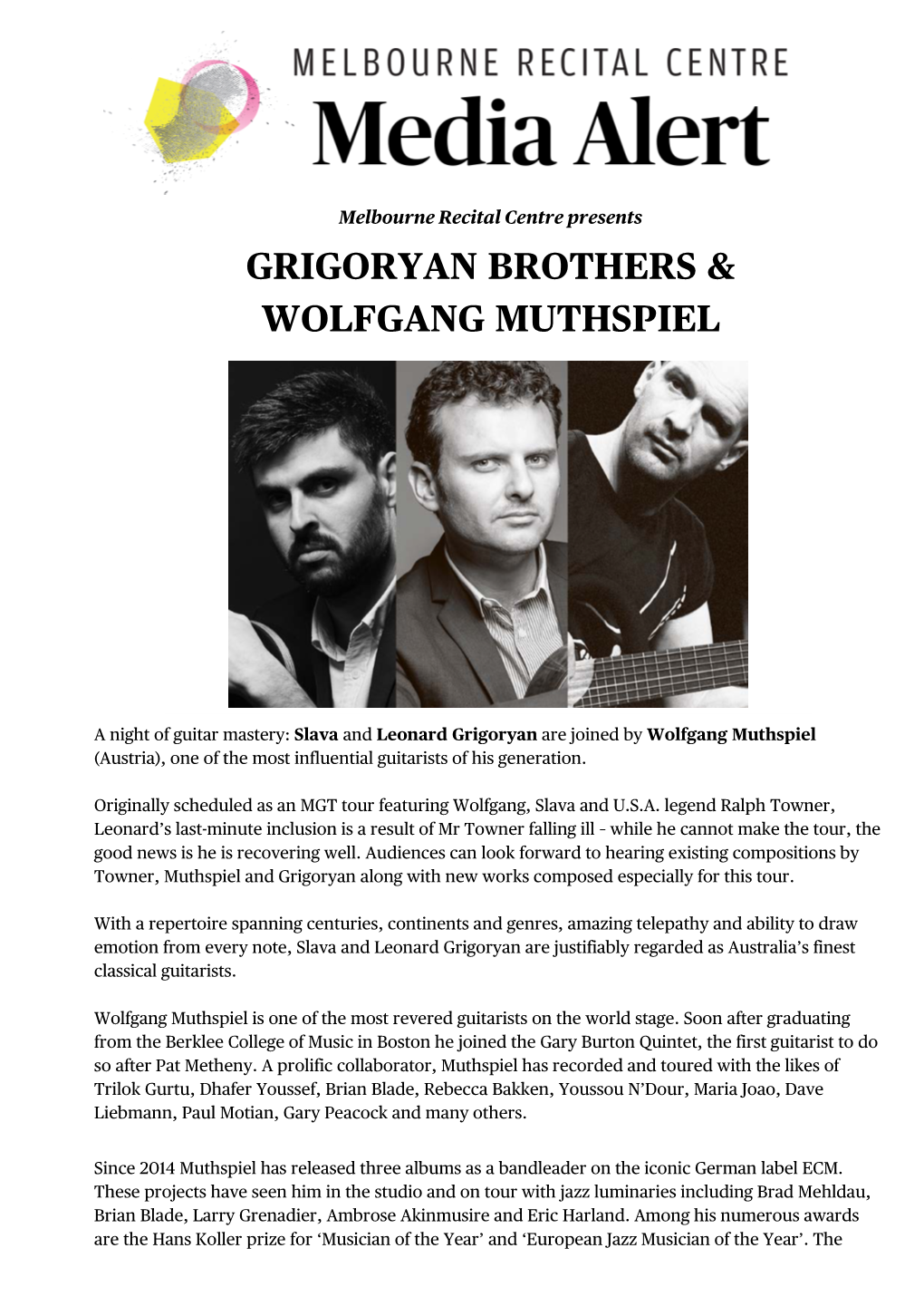 Grigoryan Brothers & Wolfgang Muthspiel