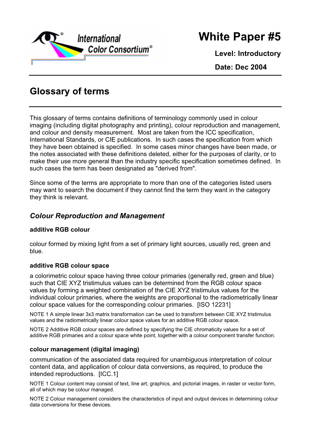 ICC White Paper #5