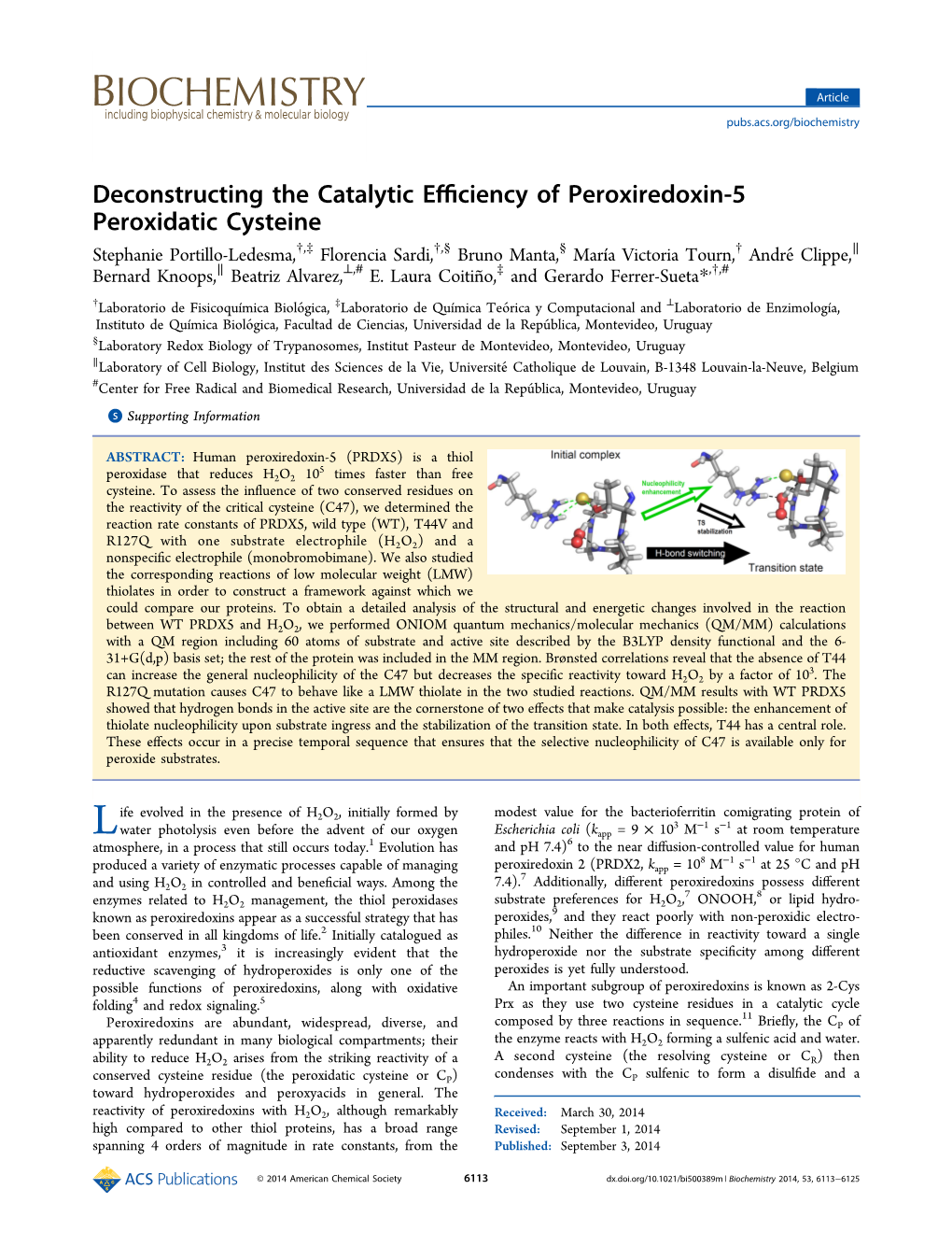 Deconstructing the Catalytic Efficiency of Peroxiredoxin‑5 Peroxidatic