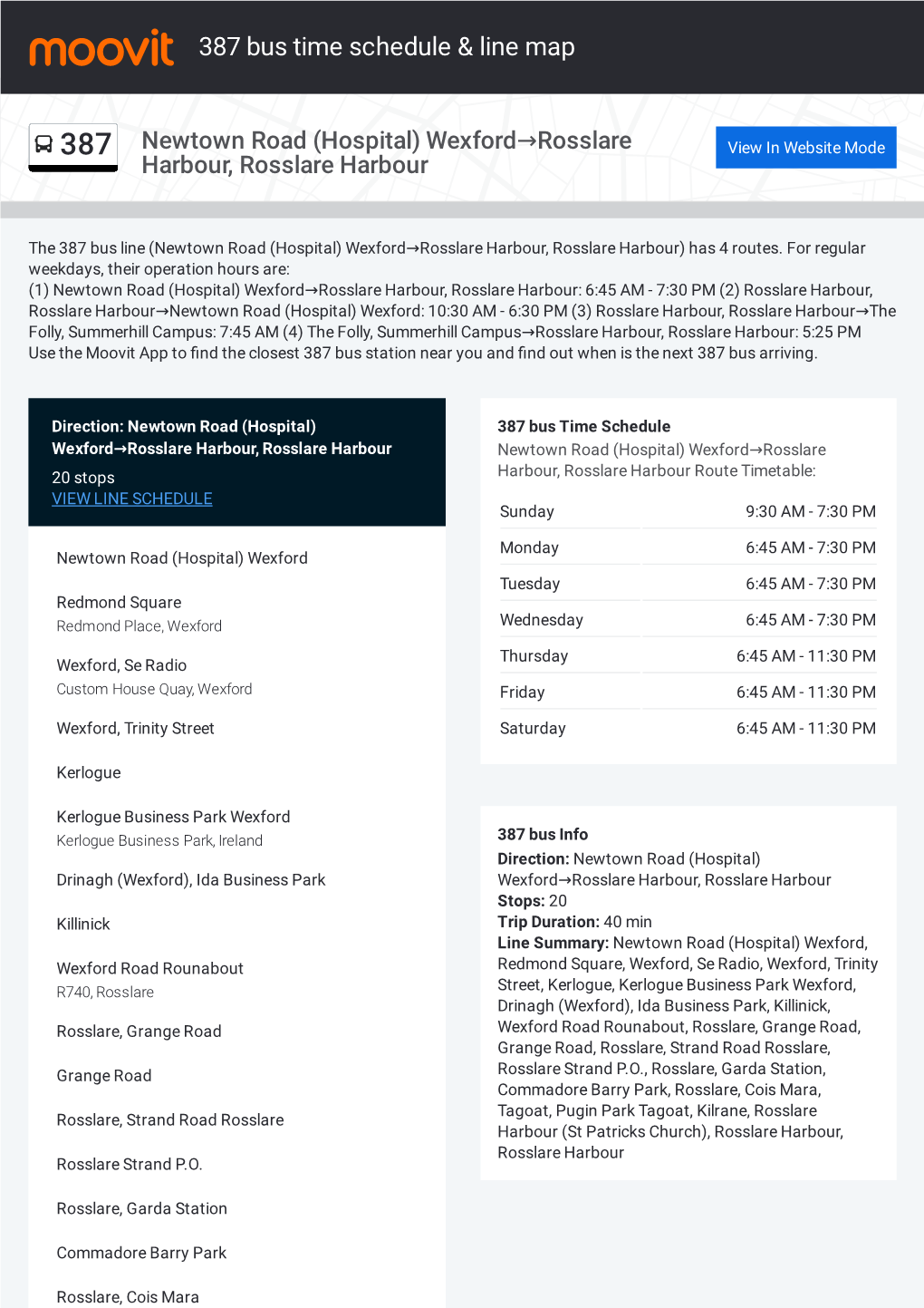 387 Bus Time Schedule & Line Route