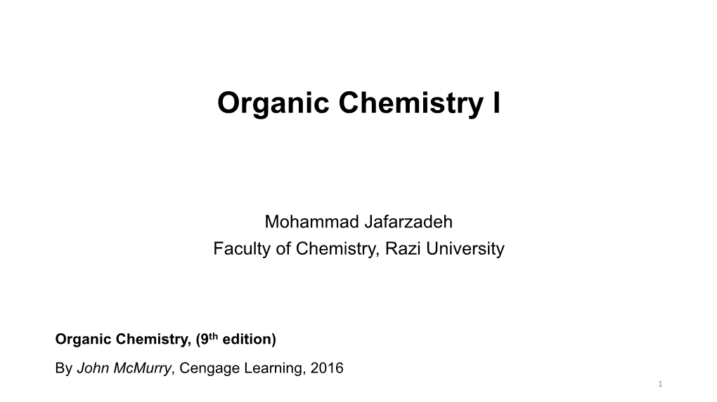 Organic Chemistry I