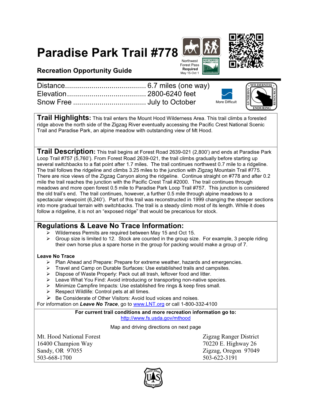 Trail Description And