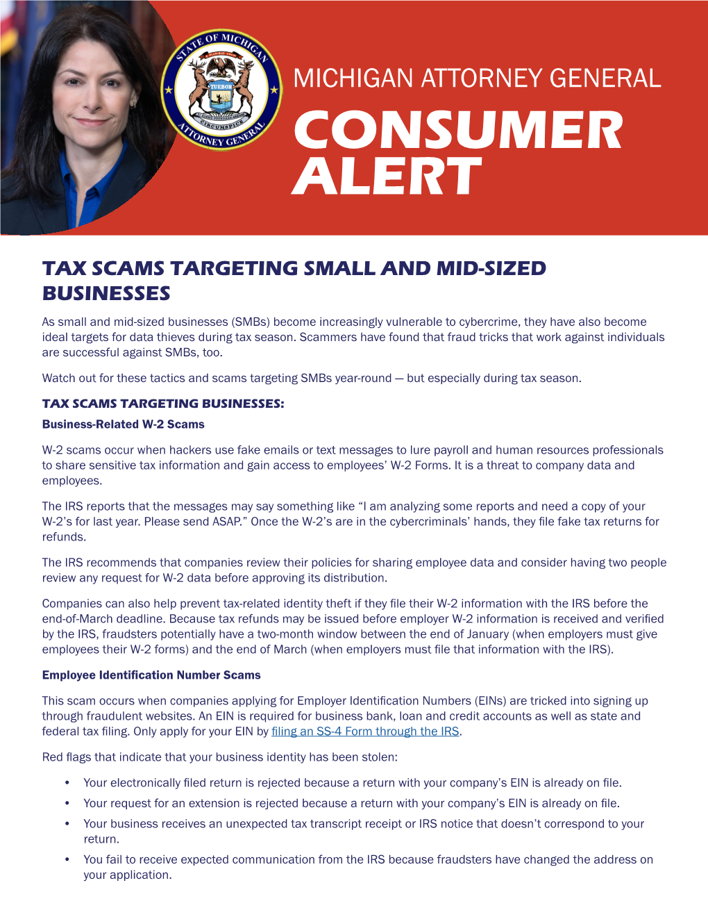 Tax Scams Targeting Small and Mid-Sized Businesses Consumer Alert