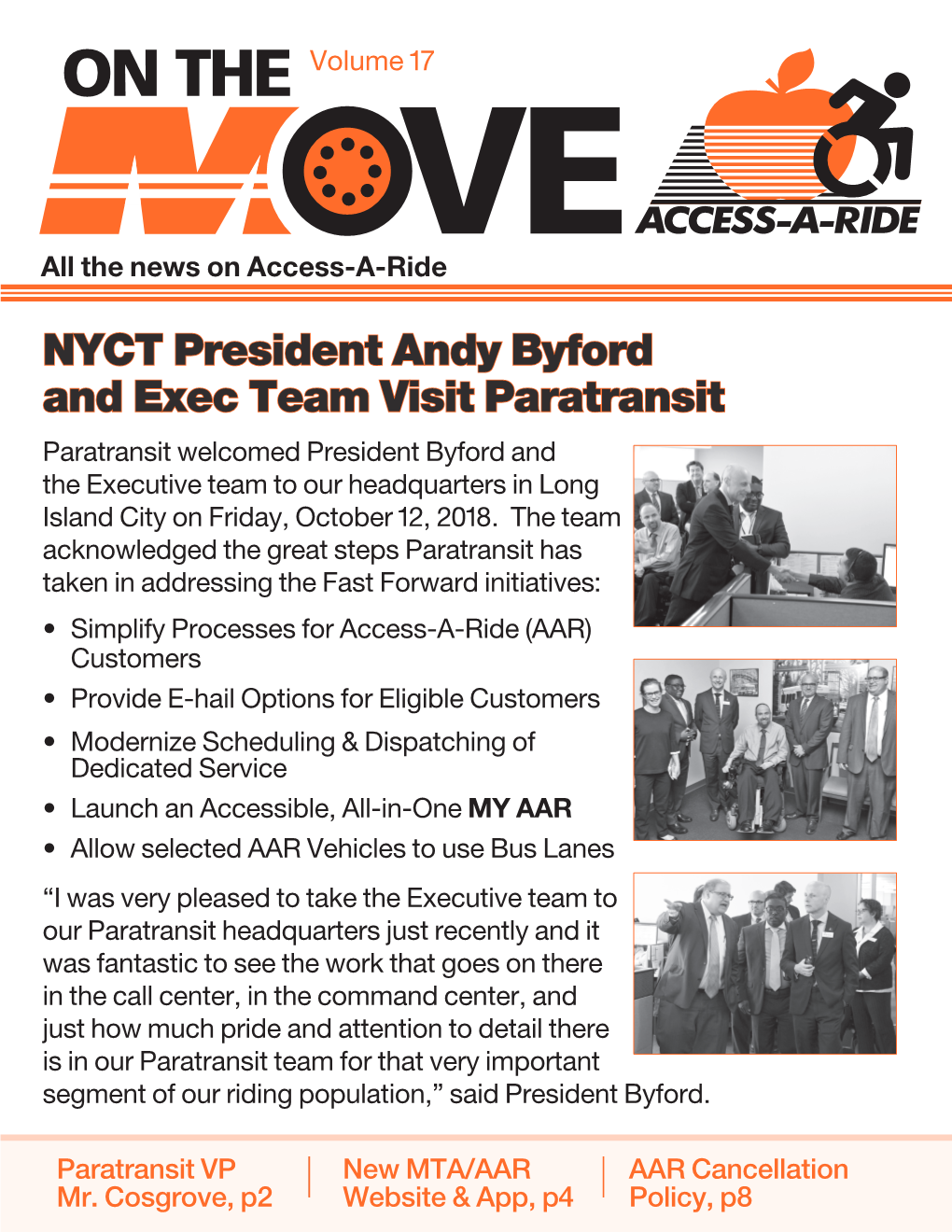 NYCT President Andy Byford and Exec Team Visit Paratransit