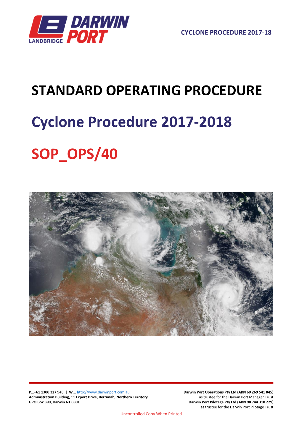 Cyclone Procedure 2017-2018 SOP OPS/40