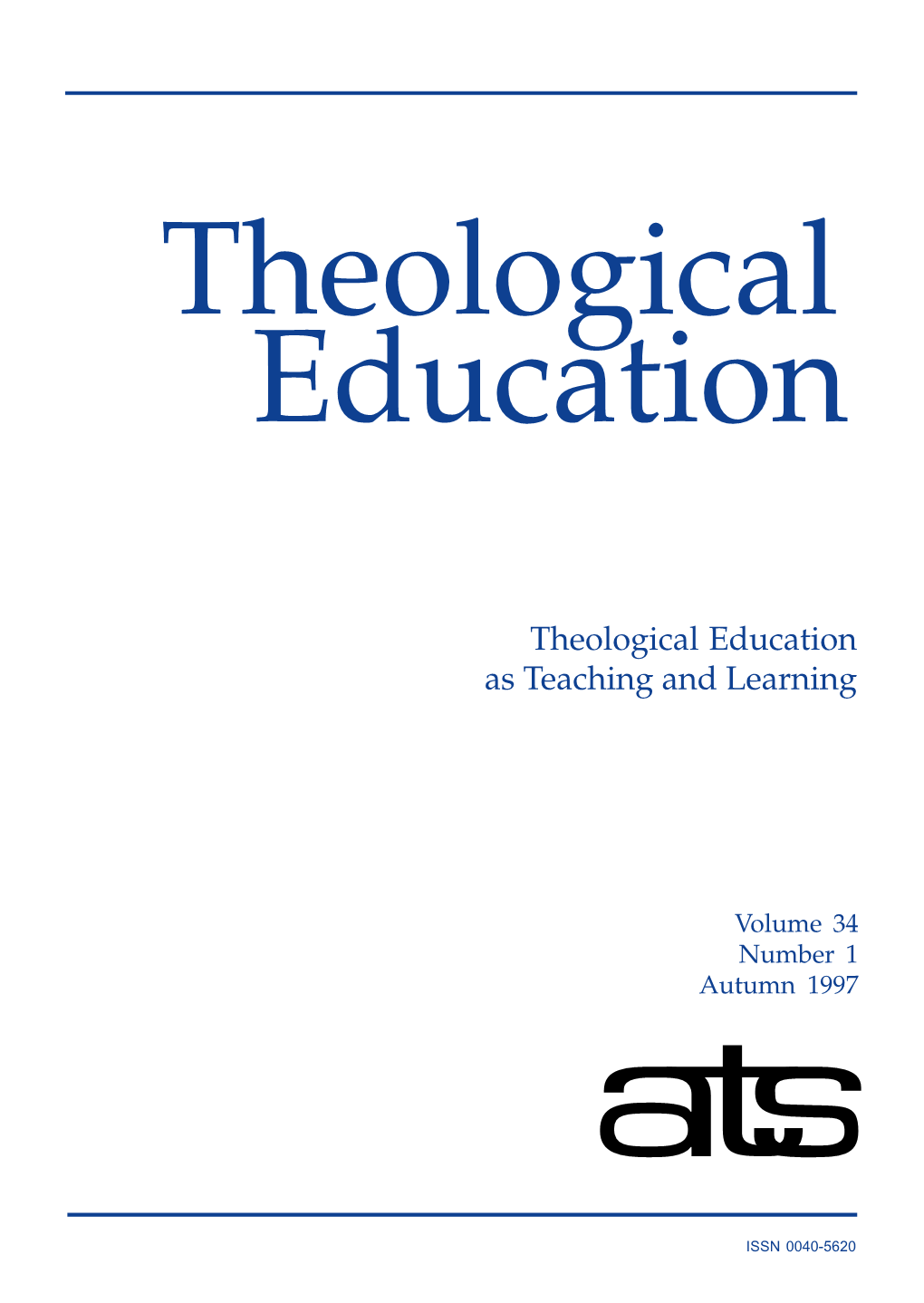 Theological Education As Teaching and Learning