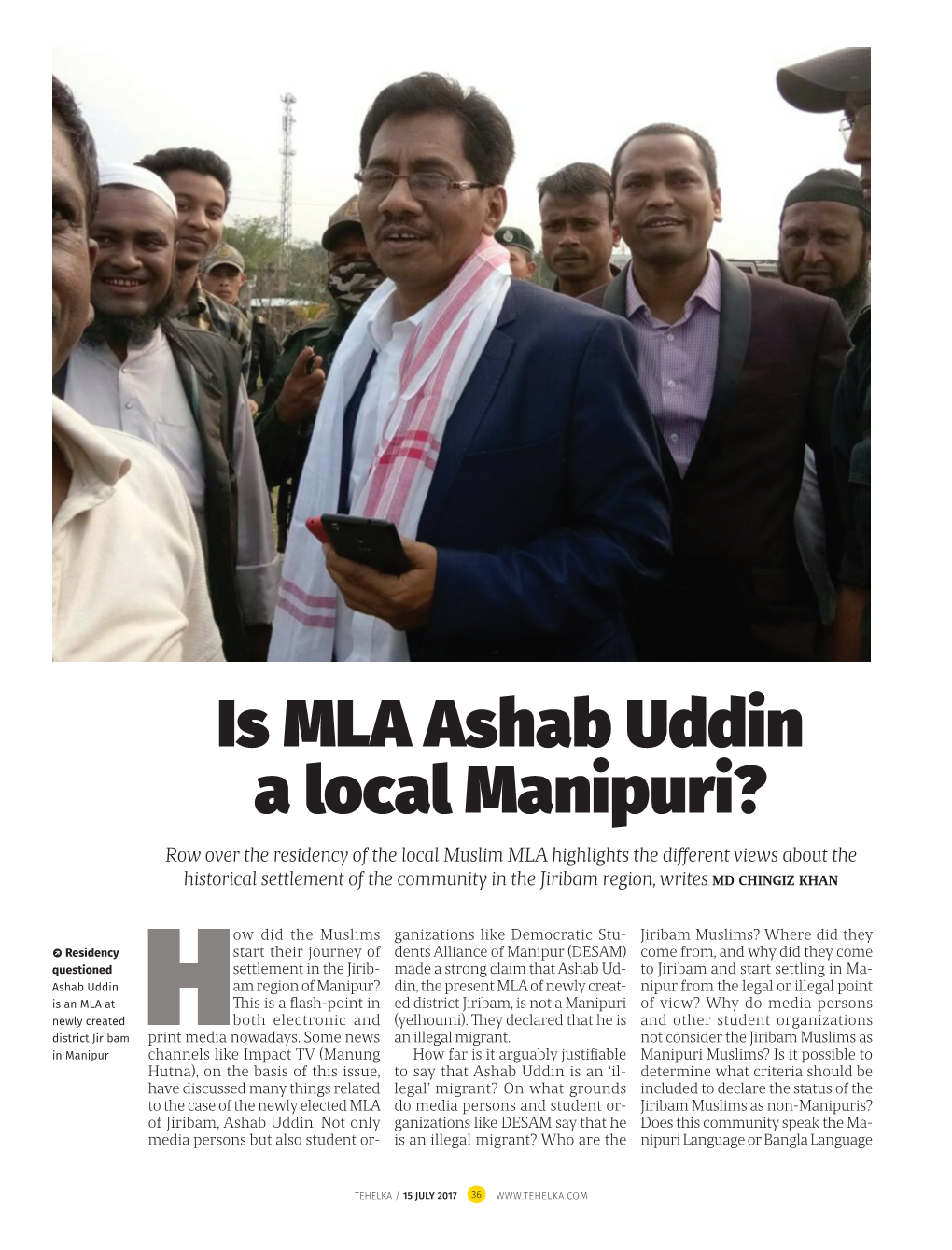 Is MLA Ashab Uddin a Local Manipuri?