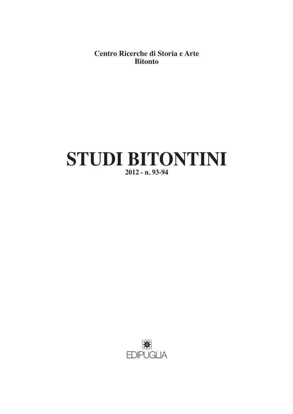 STUDI BITONTINI 2012 - N