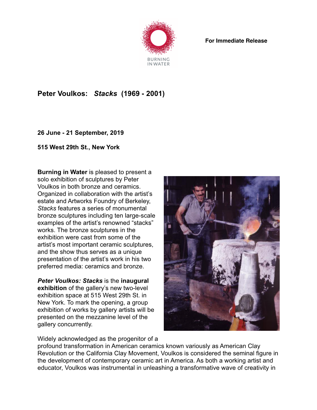 Peter Voulkos Press Release Formatted