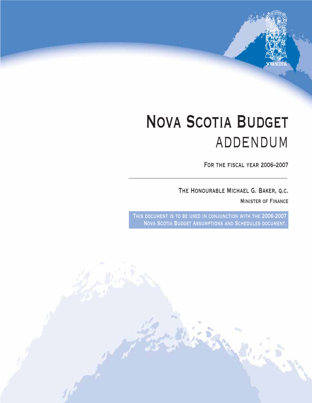 Budget 2006 Budget Addendum